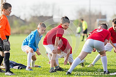 Soccer training for kids Stock Photo