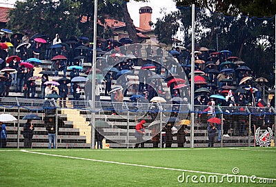 Soccer under the rain Editorial Stock Photo