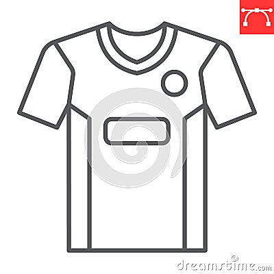 Soccer uniform line icon Vector Illustration