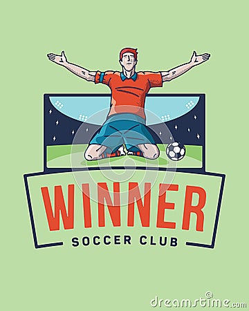 The soccer winner Cartoon Illustration