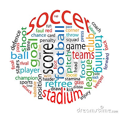 Soccer word cloud Stock Photo