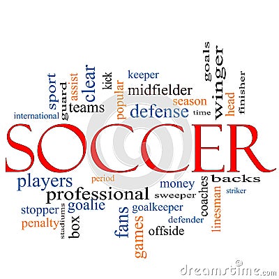 Soccer Word Cloud Concept Stock Photo