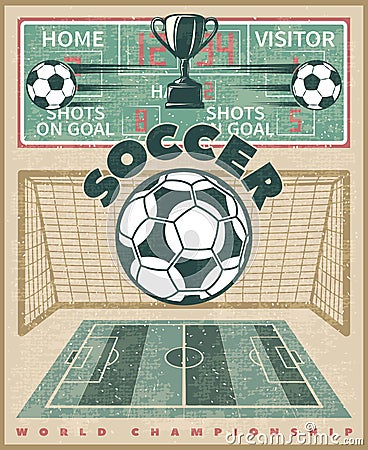 Soccer World Championship Poster Vector Illustration