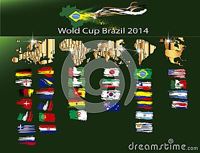 Soccer world cup Brazil 2014 Vector Illustration