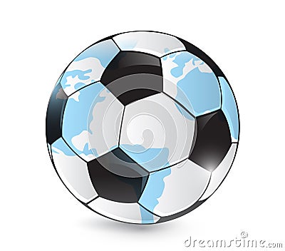 Soccer world map ball illustration design Cartoon Illustration