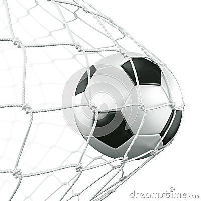 Soccerball in net Stock Photo