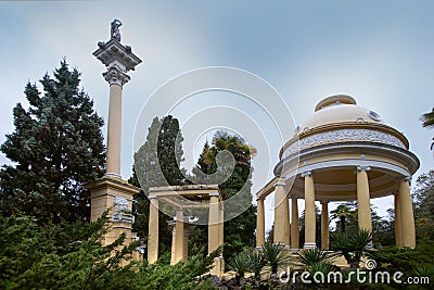 Mauritanian gazebo in the arboretum in Sochi city, Russia Stock Photo