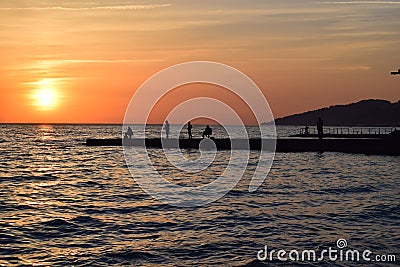 Sochi city, Russia. Sunset Editorial Stock Photo