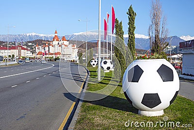 Sochi city street, Adler district. Russia Stock Photo