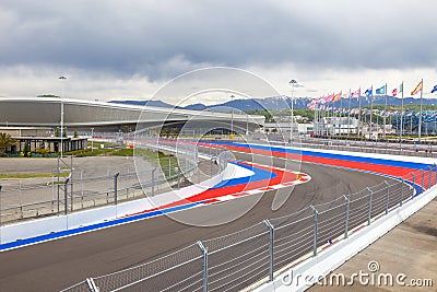 Sochi. Olympic area and automotive circuit Formula 1 Editorial Stock Photo