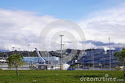 Sochi Olympic Fire Bowl in the Olympic Park. Adler, Russia Editorial Stock Photo