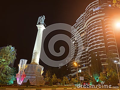 SOCHI, RUSSIA - September 26, 2019: A monument, Saint Michael the Archangel Editorial Stock Photo