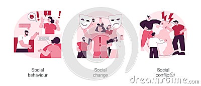 Social activity abstract concept vector illustrations. Vector Illustration