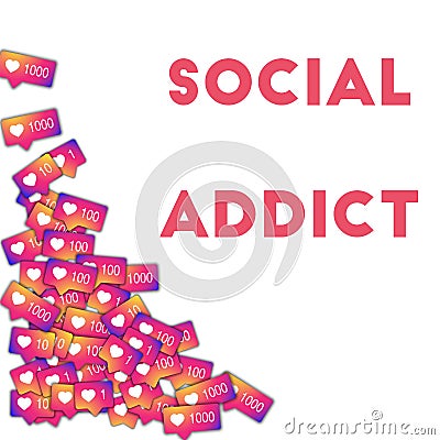 Social addict. Vector Illustration
