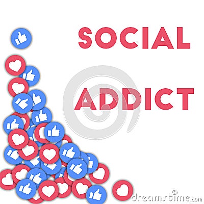 Social addict. Vector Illustration
