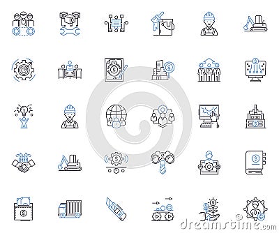 Social ads line icons collection. Targeting, Engagement, Conversion, Optimization, Tracking, Retargeting, CPC vector and Vector Illustration