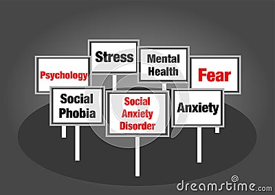 Social anxiety disorder signs Stock Photo