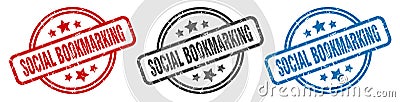 social bookmarking stamp. social bookmarking round isolated sign. Vector Illustration