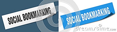 social bookmarking sticker. social bookmarking sign set. Vector Illustration