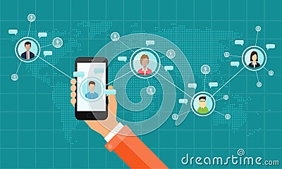 Social business connection technology concept Vector Illustration