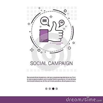 Social Campaign Management Business Content Information Web Banner With Copy Space Vector Illustration