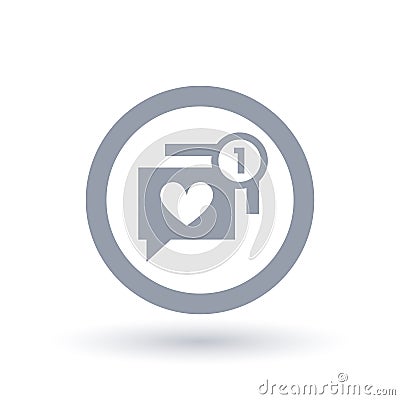 Social chat heart icon - Internet dating notification symbol Vector Illustration