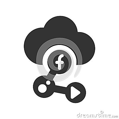 Social cloud storage icon Vector Illustration