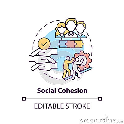 Social cohesion concept icon Vector Illustration