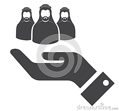 Social Development for Arabs, icon for saudi people or UAE Vector Illustration