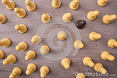 Social difference concept with chess pieces top view Stock Photo