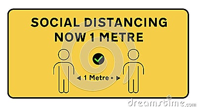 Social distance 1 metre Stock Photo