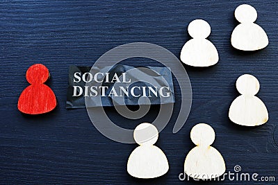 Social distancing. Infected covid19 coronavirus figure and other Stock Photo