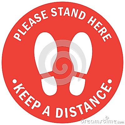 Please stand here Keep a Distance Stock Photo