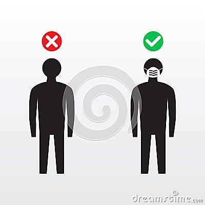 Social distancing icon. Black and white silhouettes simple man social distancing icon. Maintain your social distancing Vector Illustration