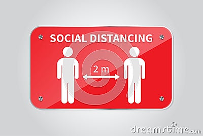 Social distancing. Keep the 2 meter distance. Coronovirus epidemic protective. Vector Vector Illustration