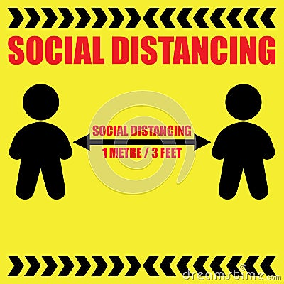 Social distancing keep your distance 1 metre Stock Photo