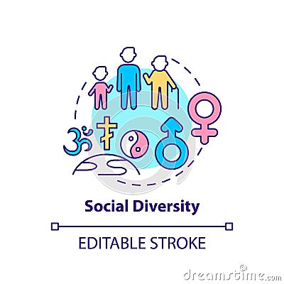 Social diversity concept icon Vector Illustration