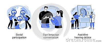 Social engagement abstract concept vector illustrations. Vector Illustration