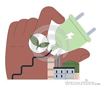 Social entrepreneurship. Business' responsibility for impact on climate Vector Illustration