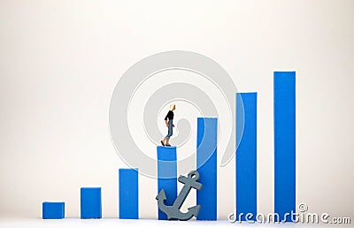 Social environment concept that makes it difficult for women to be promoted. Stock Photo