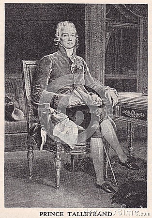 Vintage painting of Prince Talleyrand 1754 - 1838. Editorial Stock Photo