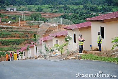 Social housing under construction Ivory Coast Editorial Stock Photo