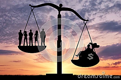 Social inequality between the rich and ordinary people Stock Photo