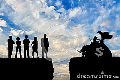 Social inequality between rich poor people Stock Photo