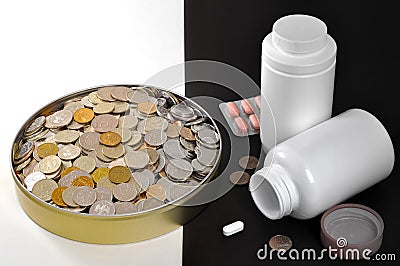 Social injustice money medicines Stock Photo