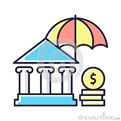 Social insurance RGB color icon Vector Illustration