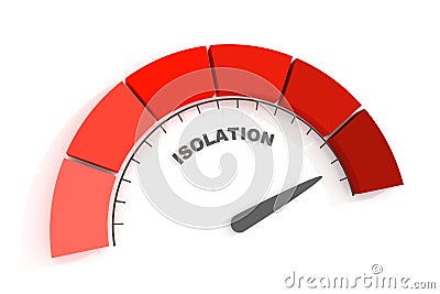 Isolation measuring process. Scale with arrow. 3D render Stock Photo