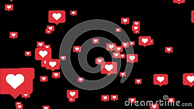 Social Love Heart Like Icon Symbol Animation Across on 4K 3D Green Screen  Loop Animation. Stock Video - Video of like, live: 199160179