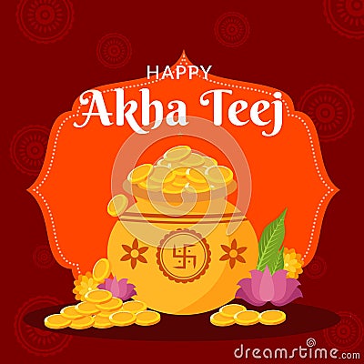 Creative illustration for festival of akha teej banner design Vector Illustration