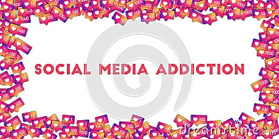 Social media addiction. Vector Illustration